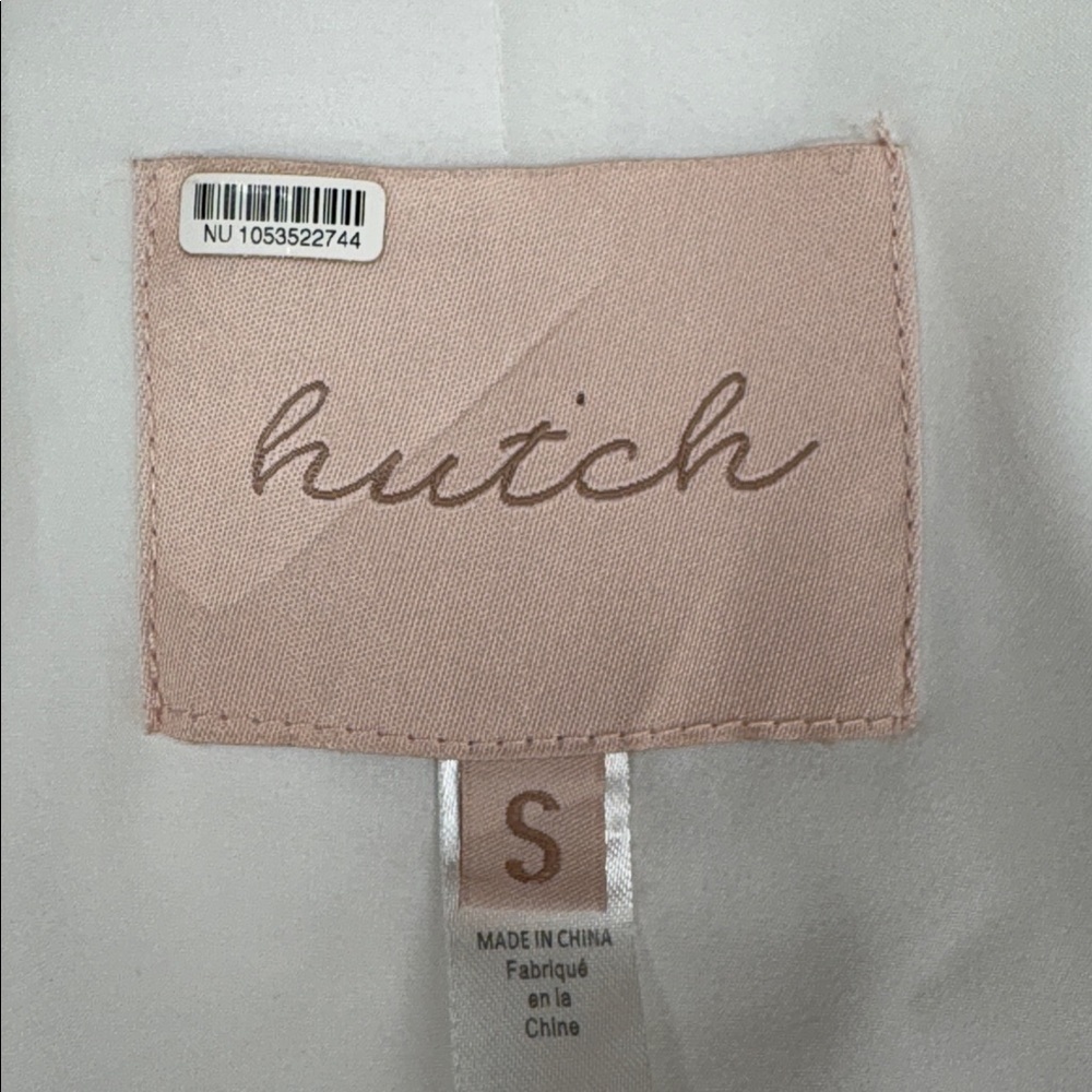 Anthropologie Hutch Satin Double Breasted Blazer Jacket Preppy White Small - Picture 6 of 7